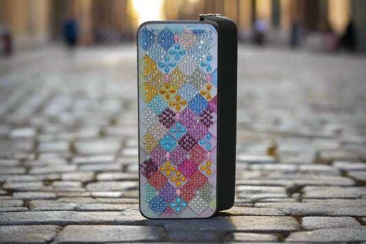 Flashy Diamond Art Multi Color Square Eye Glass Case