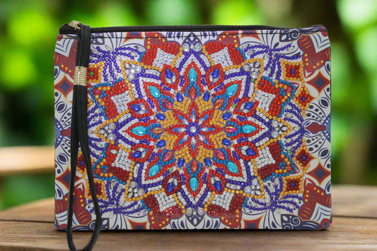 Gorgeous Traveling Clutch Abstract Art Purse (2) / Makeup Bag / Art Wristlet