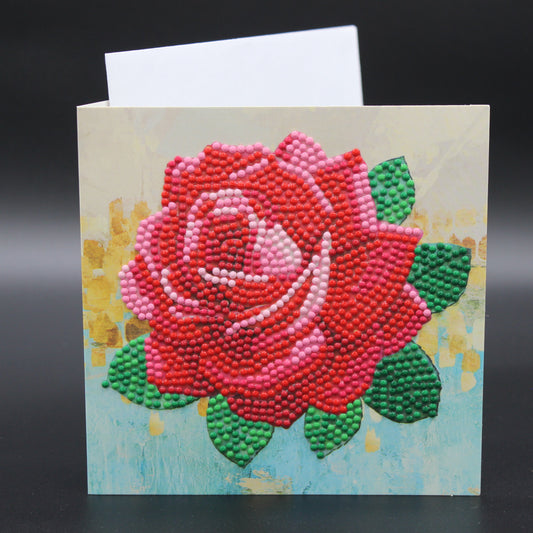 Huge Red, Yellow and Pink Roses with Foliage and Pearls. Crystal Rhinestones are so pretty. Great for Most Any Occasion