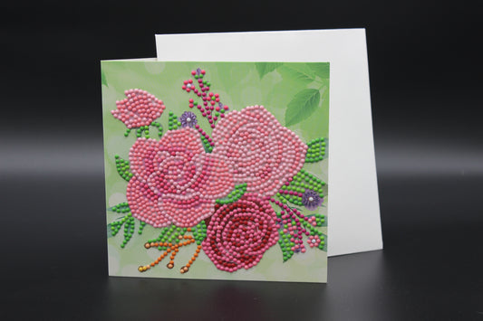 Huge Red and Pink Roses with Foliage. Crystal Rhinestones are so pretty. - to Say I Love You or especially on Mothers Day.