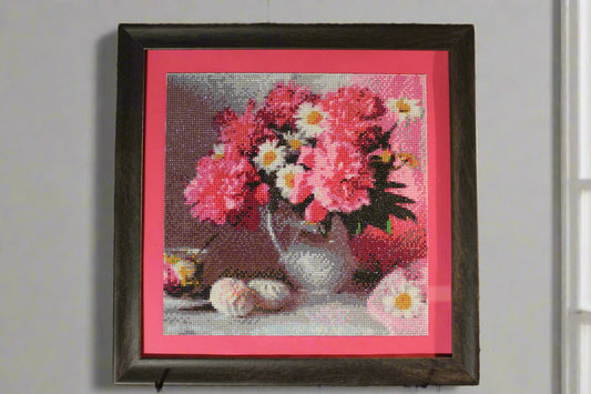 Diamond Art Great for Mothers Day or Christmas. Pink Azaleas and White Daisies, So Incredibly Gorgeous.