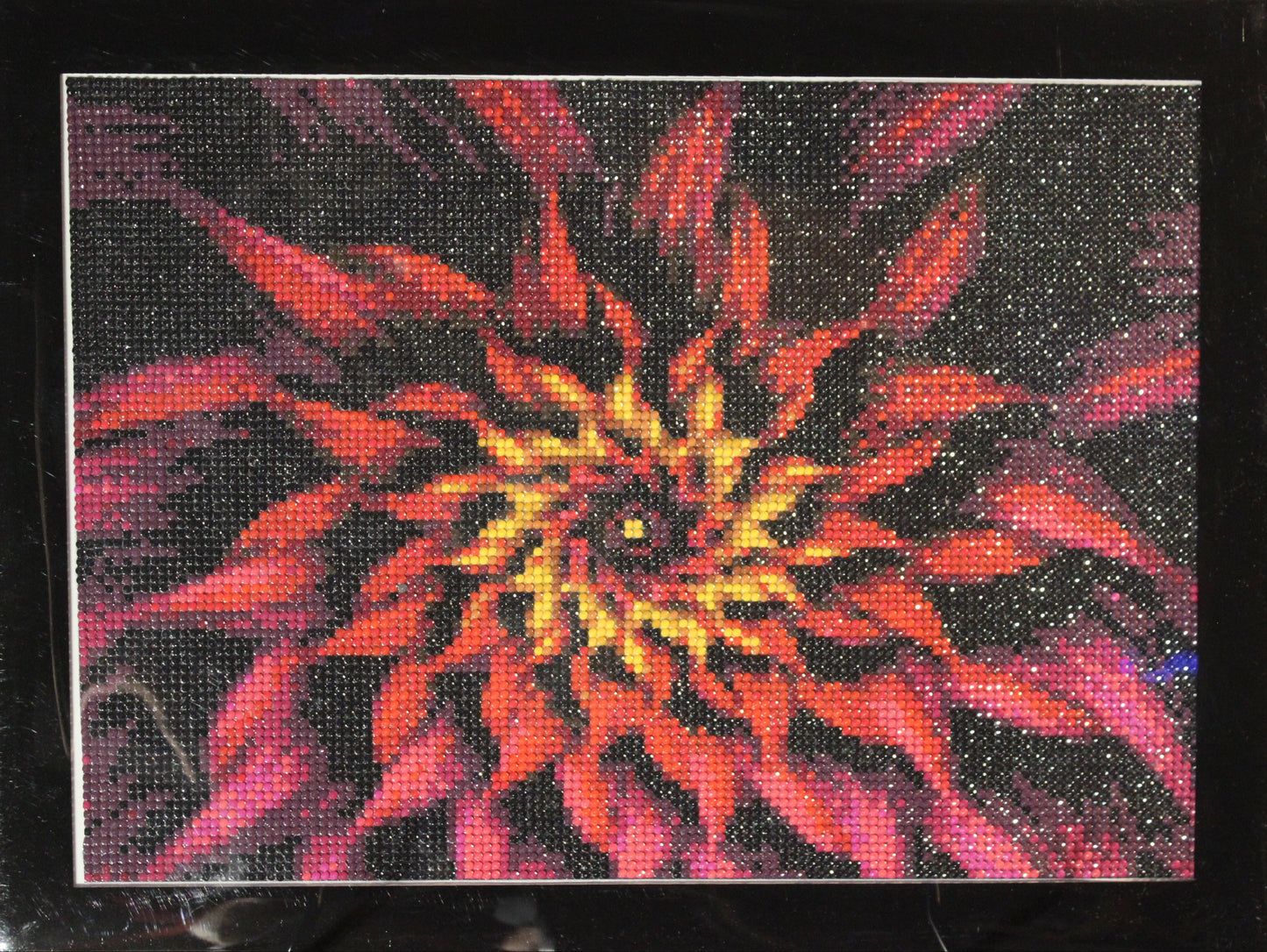 Diamond Art Crimson Flower that ROCKS. Absolutely Gorgeous.