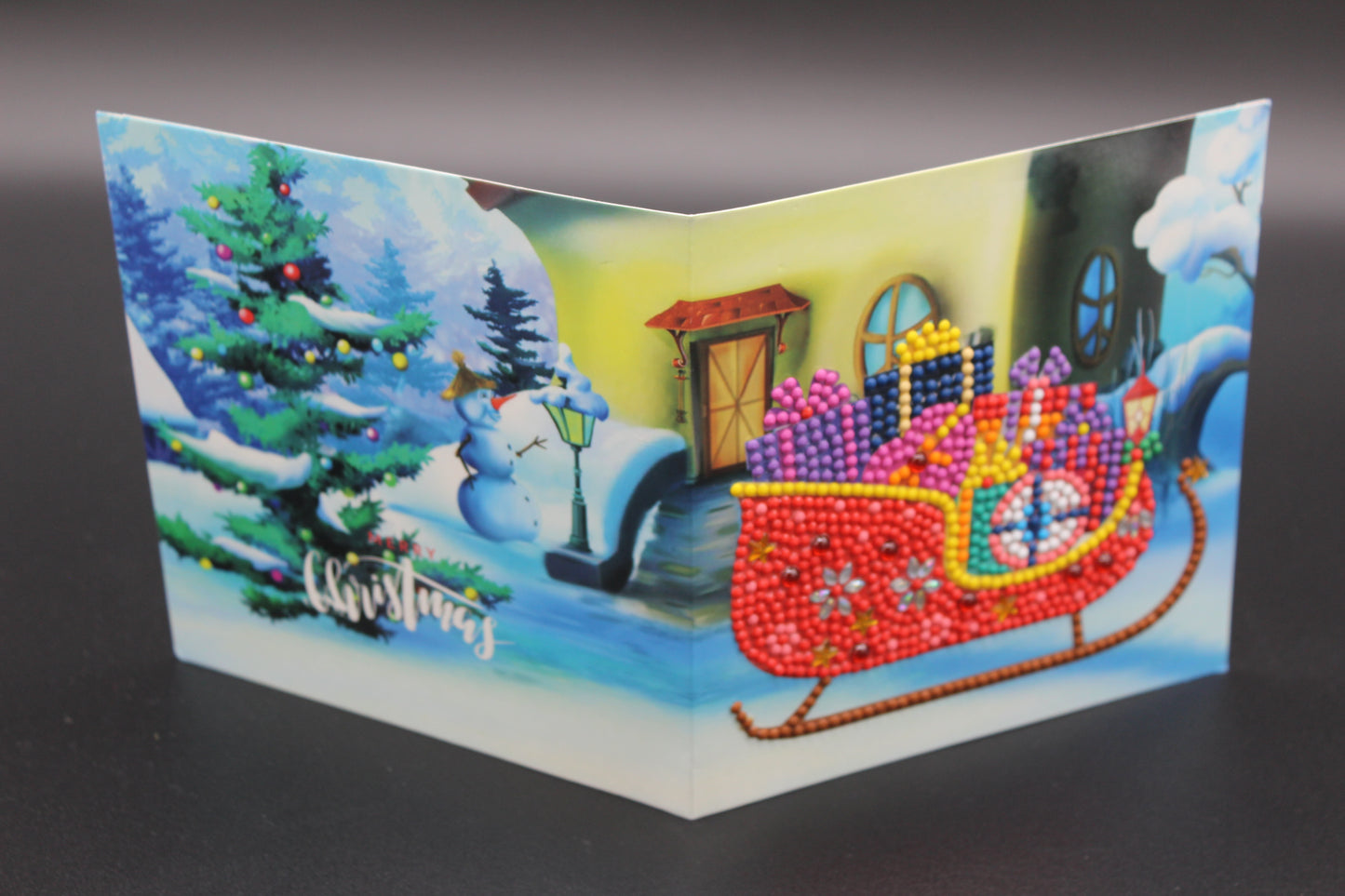 Beautifully Adorned Christmas Sleigh Adorned with Gemstones and Crystals.