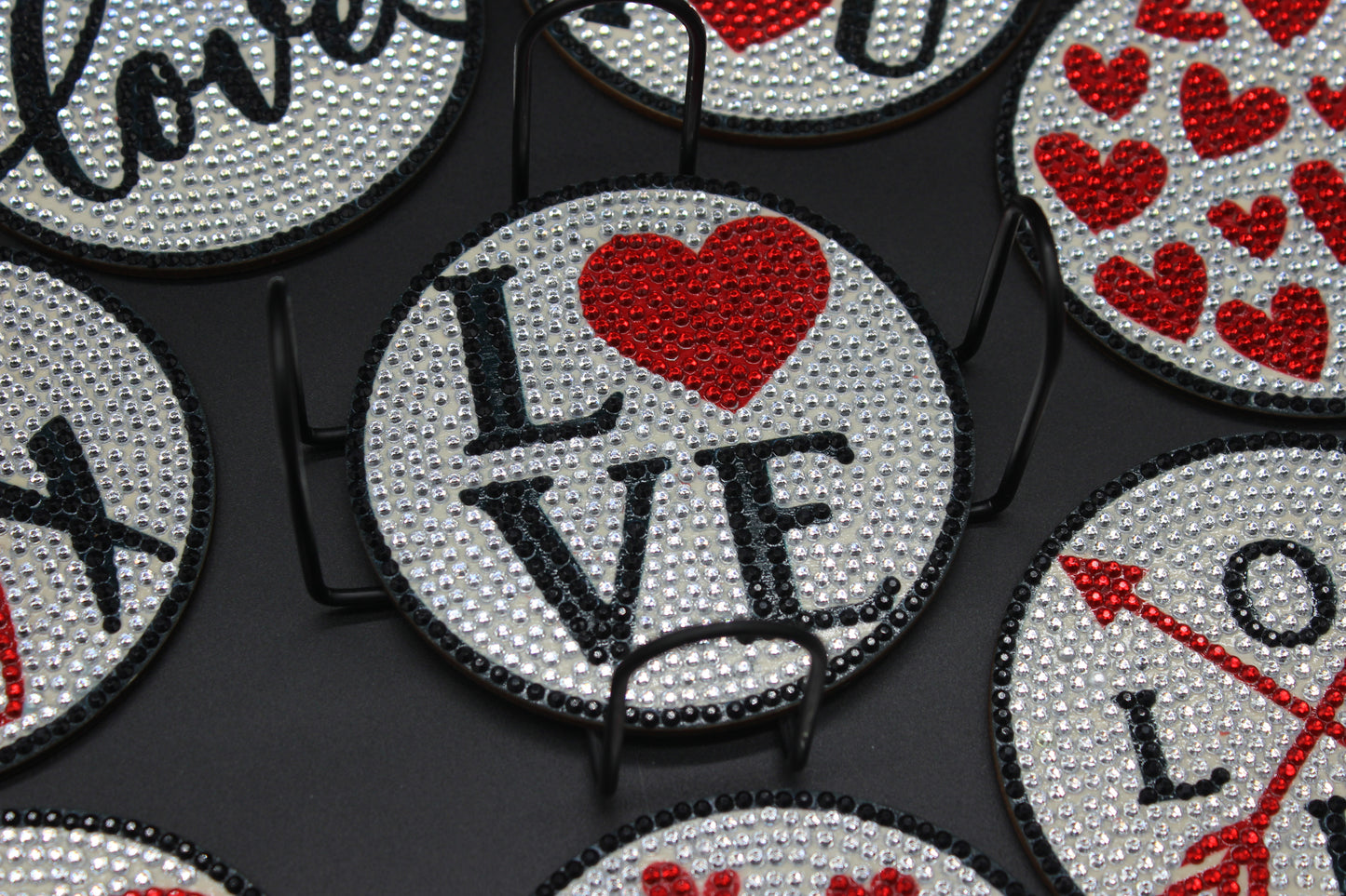 Great I Love You (8pcs) Coaster set with Metal Stand