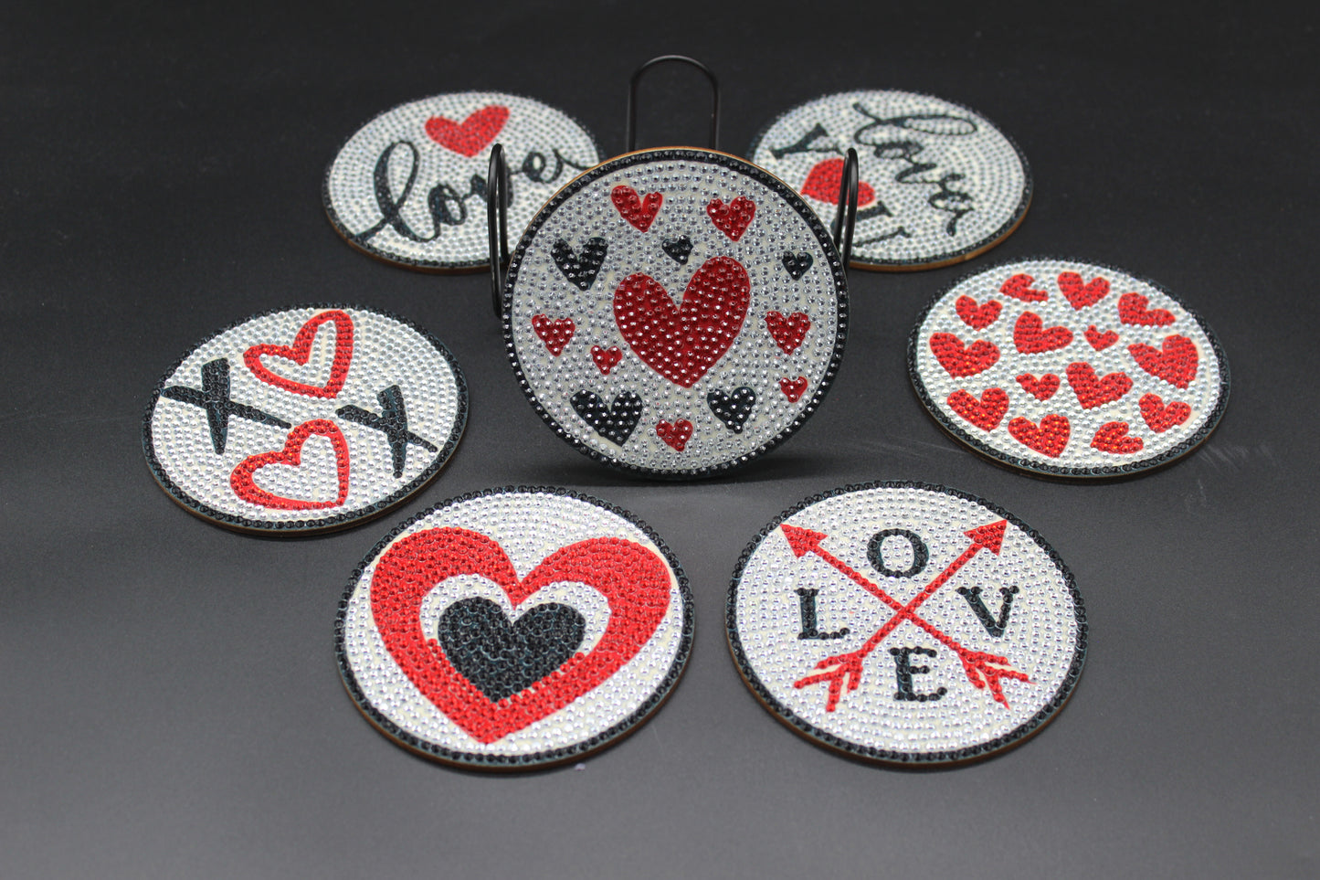 Great I Love You (8pcs) Coaster set with Metal Stand