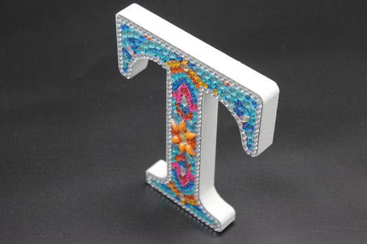 Wooden Craft Gem 5D Diamond Art Letter T