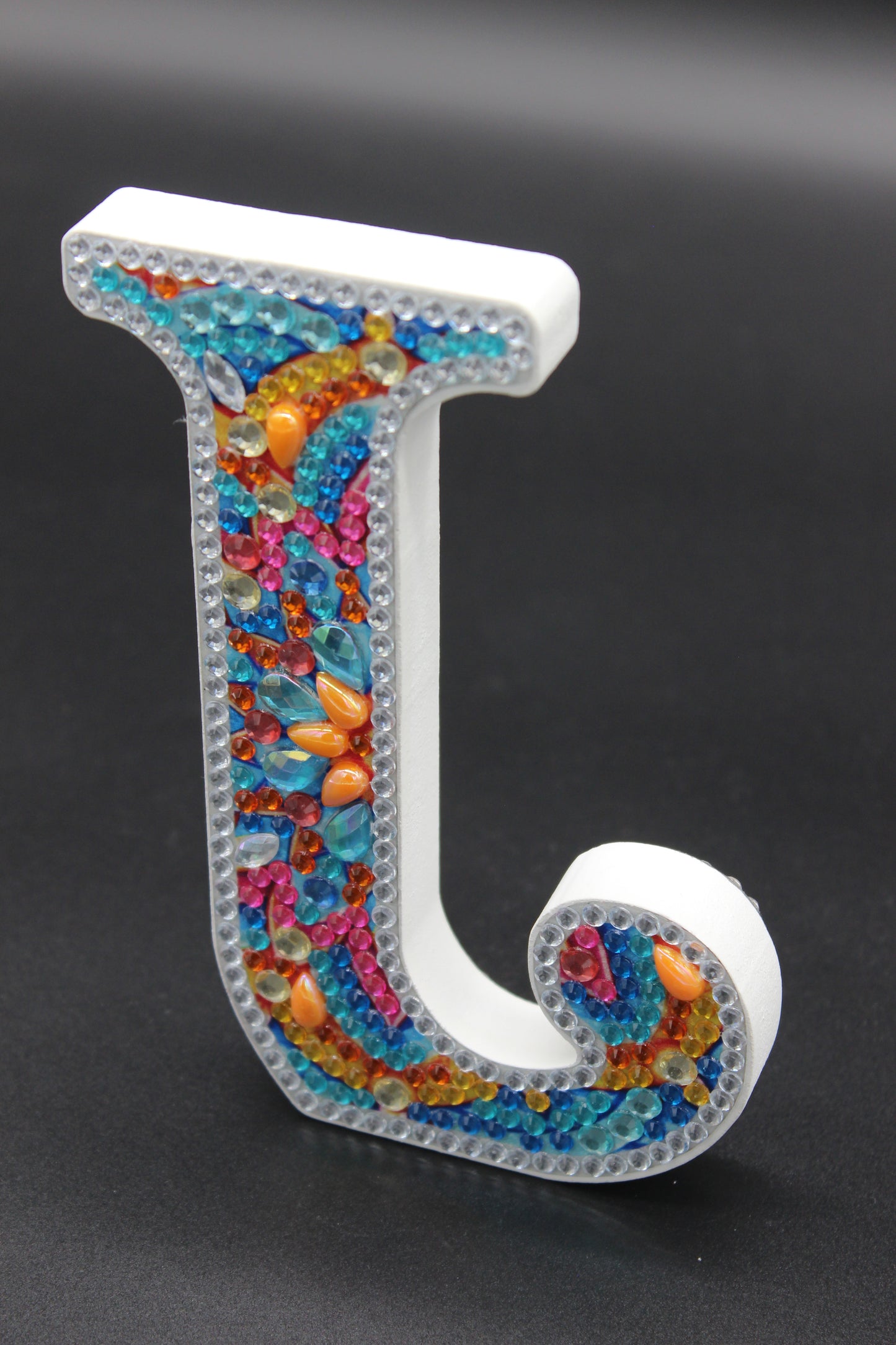 Wooden Craft Gem Diamond Art Letter J
