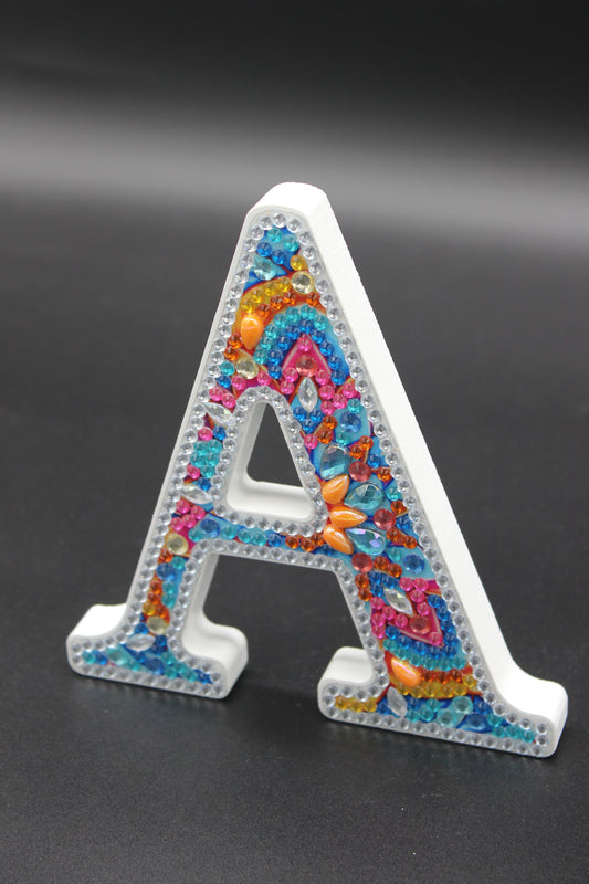 Wooden Craft Gem 5D Diamond Art Letter A