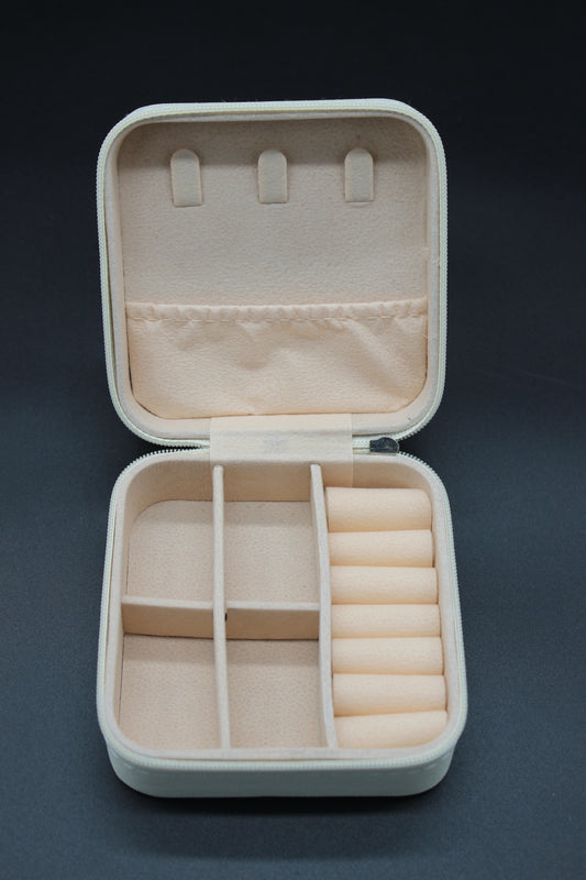 Portable Diamond Painting Jewelry Storage Box Black PU Leather Jewelry Ring Organizer Case with Red Rose and Cross