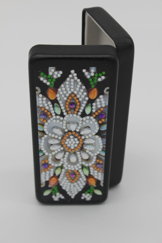 Beautifully Diamond Art Multi Colored Flower Glass Case
