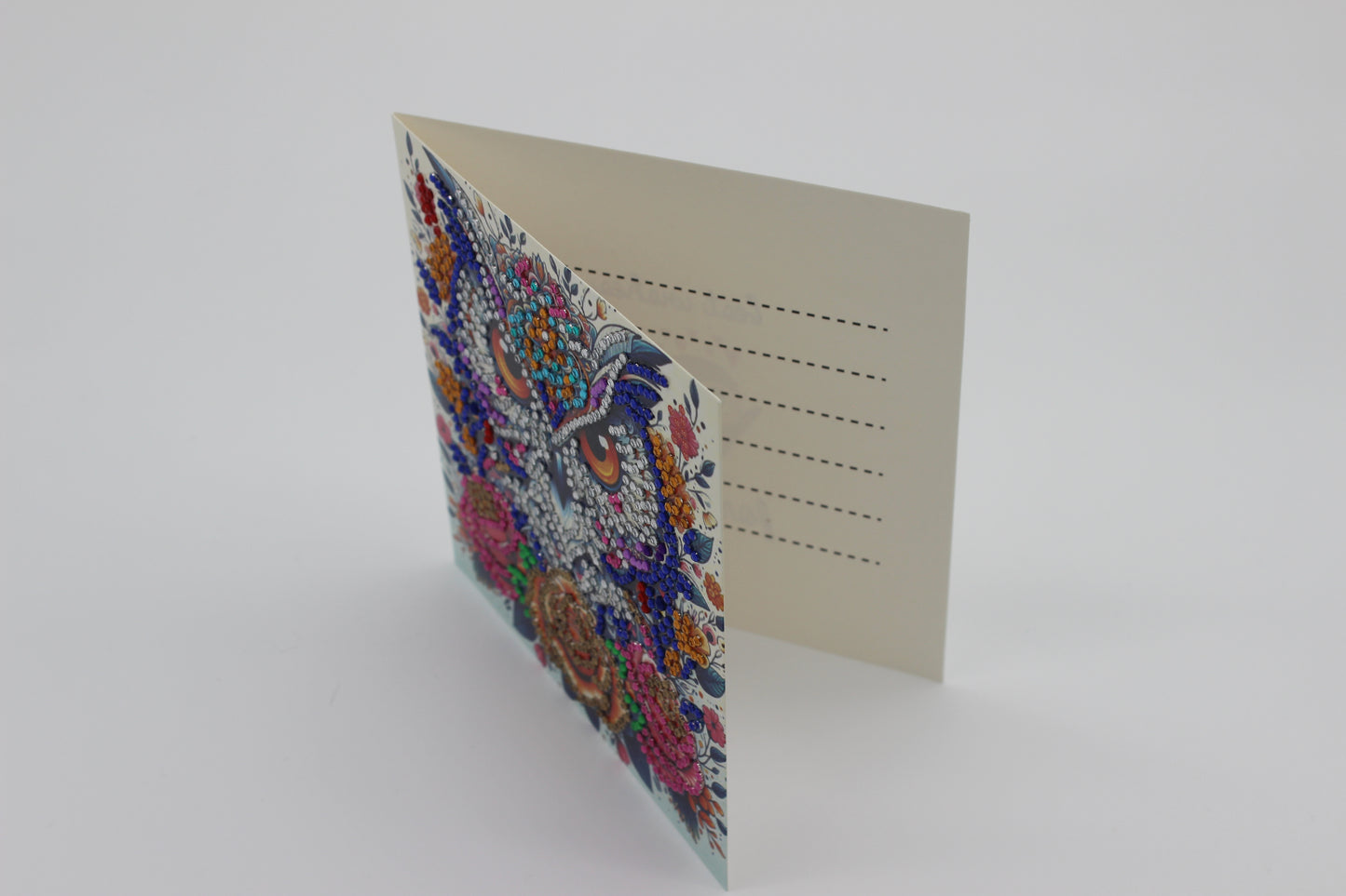 Stunning Multi Colored Owl Best Wishes Greeting Card