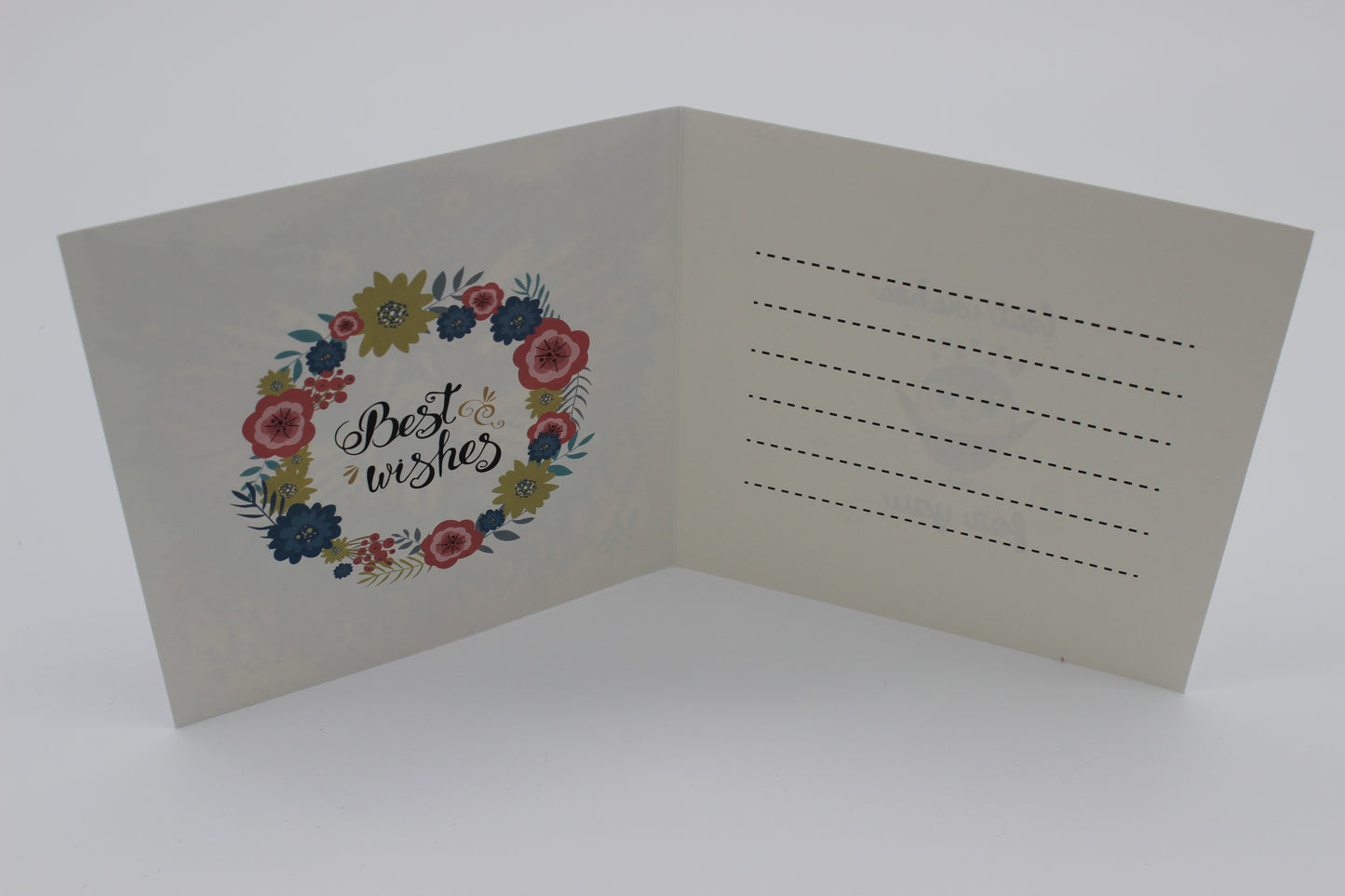 Stunning Multi Colored Owl Blue and Pink Best Wishes Greeting Card