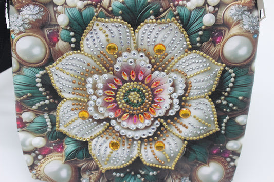 Colorful Diamond Art Shoulder Bag with Gorgeous Eye Catching Stones