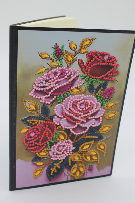 Diamond Art Journal with Red and Pink Roses