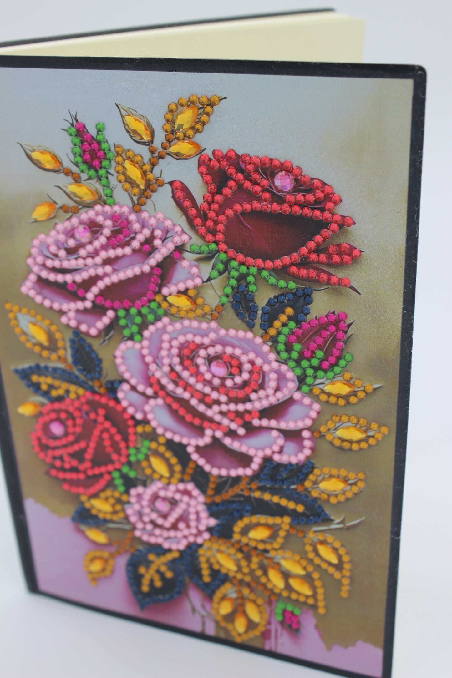 Diamond Art Journal with Red and Pink Roses