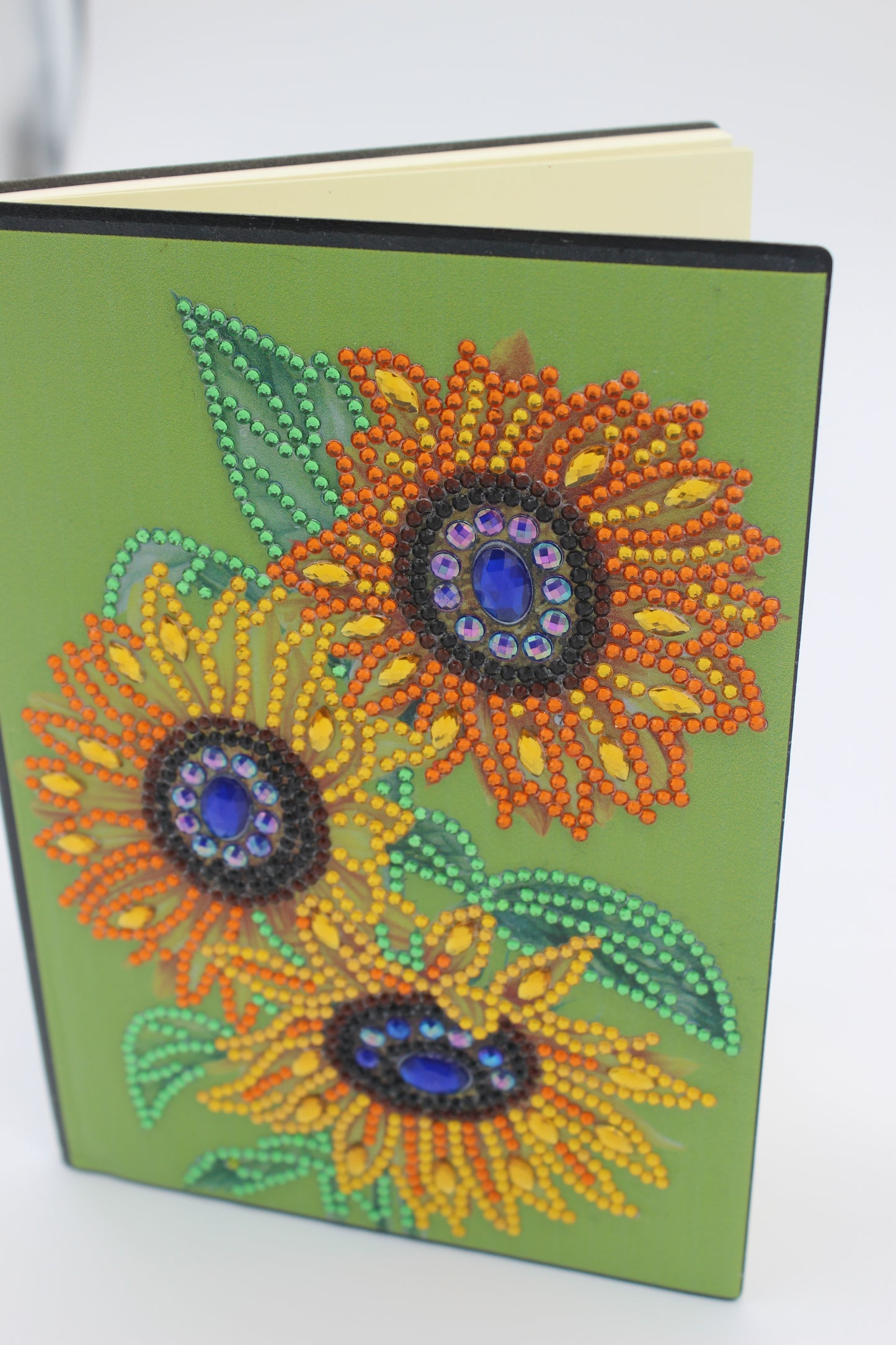 Diamond Art Journal with Yellow Orange and Blue Flowers