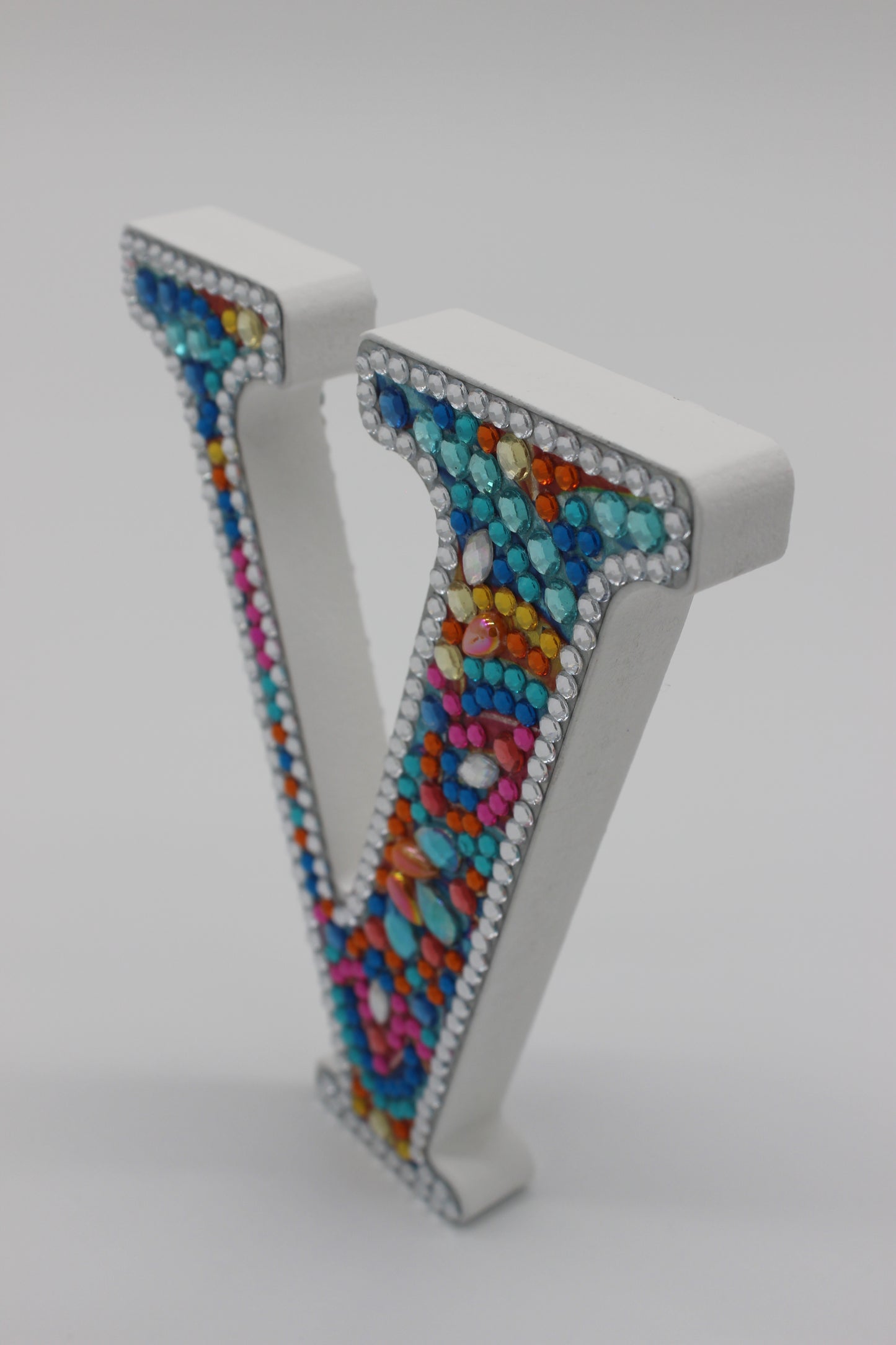 Wooden Craft Gem Diamond Art Letter V