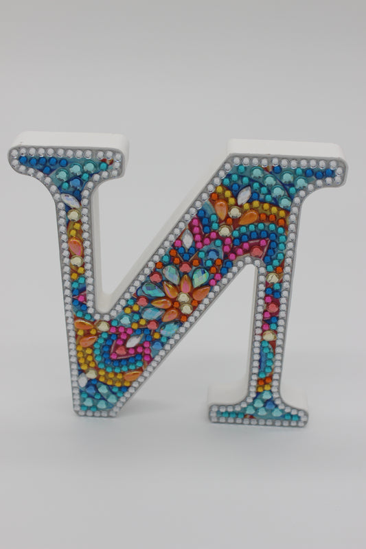 Wooden Craft Gem Diamond Art Letter N