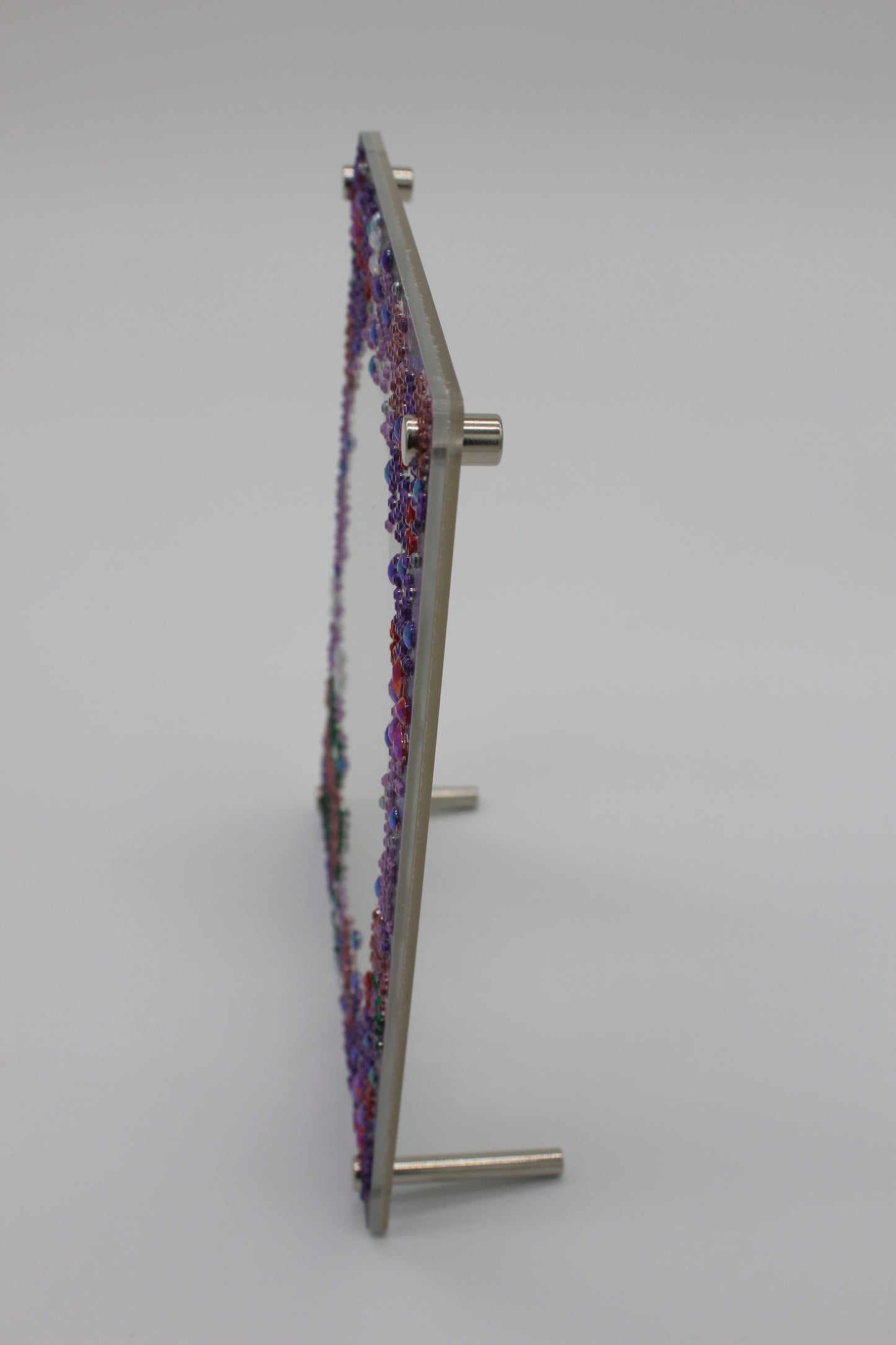 Diamond Art Clear Frame With Pink and Purple Flowers