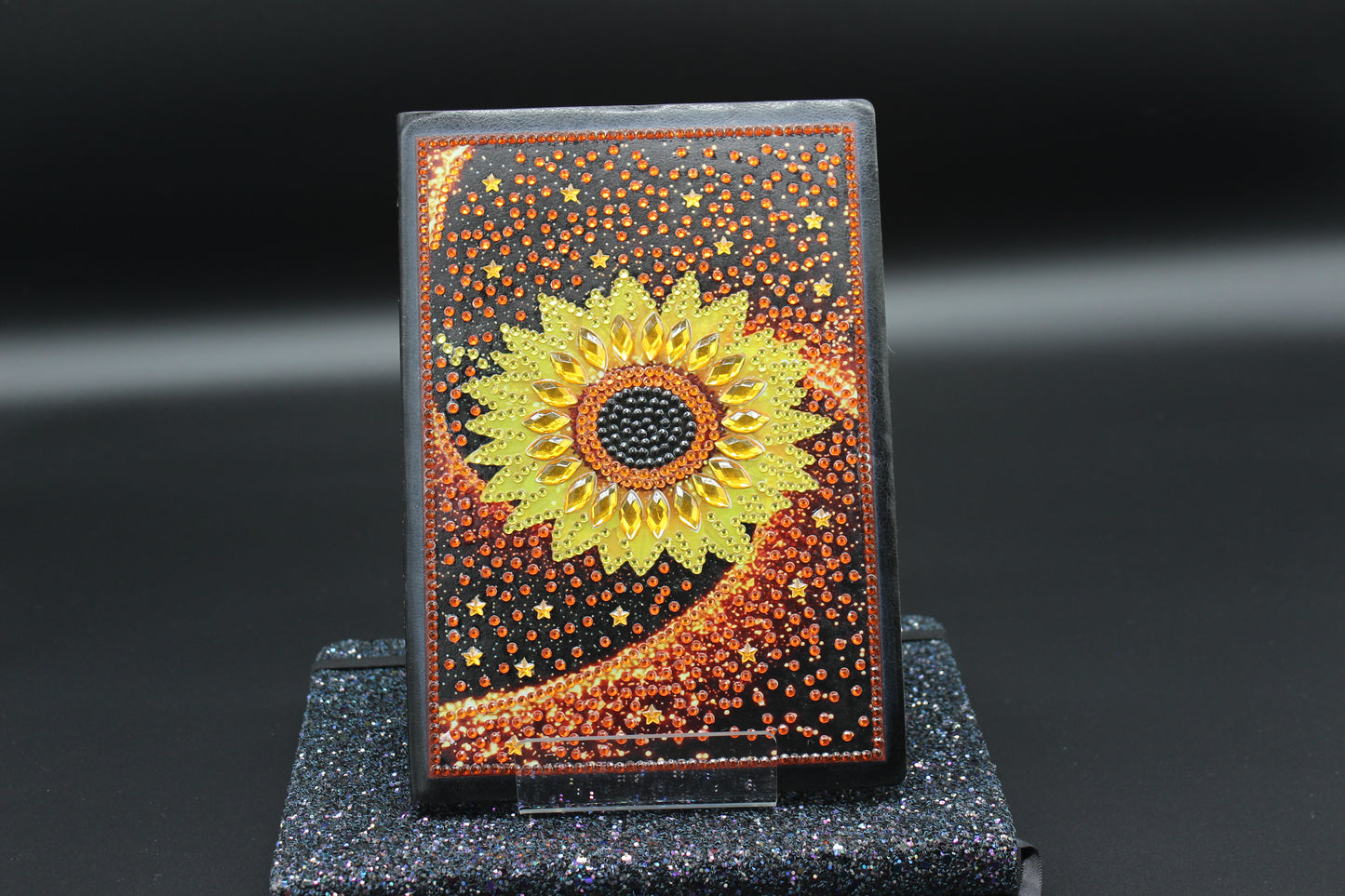 Diamond Art Journal With Gorgeous Sunflower on a Starry Night