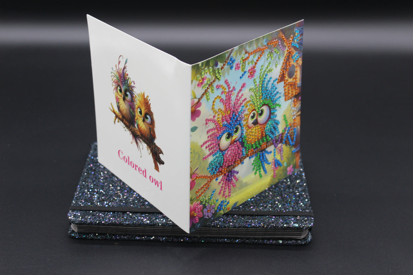 Diamond Art Card with Cute Little Colorful Birds