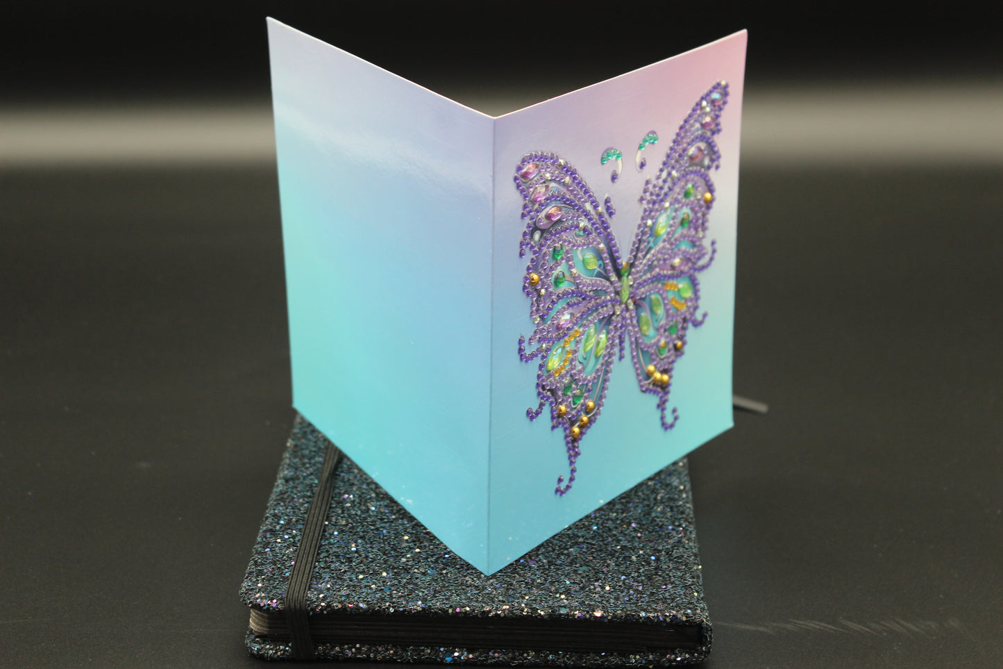 Diamond Art Card with Majestic Purple Butterfly