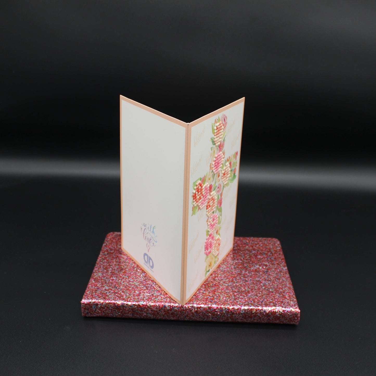 Diamond Art Card with Majestic Colorful Cross