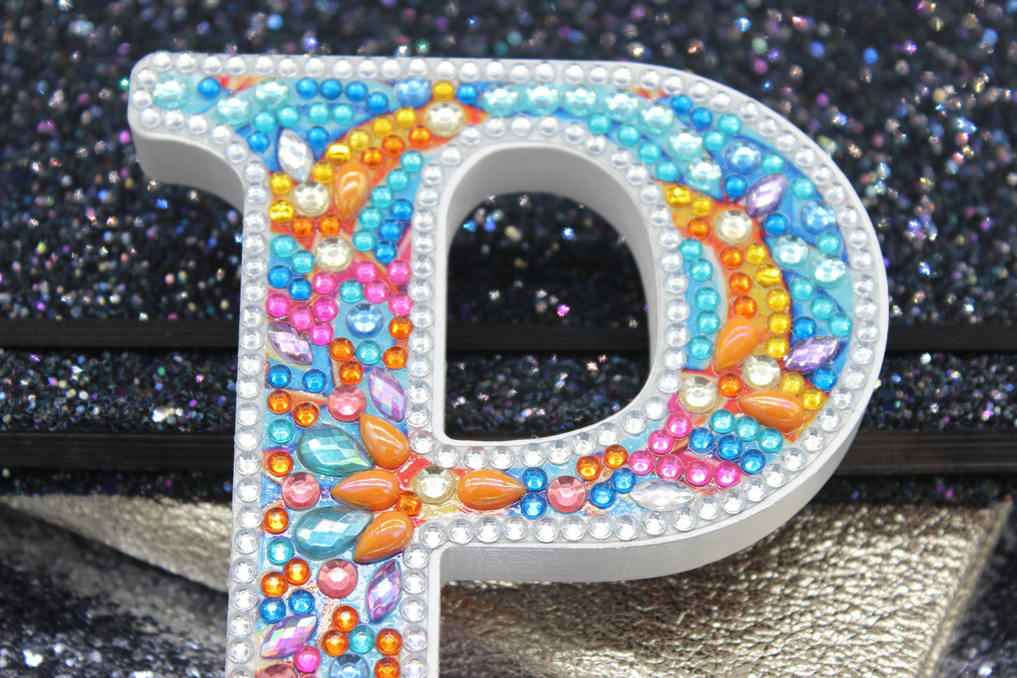 Wooden Craft Gem 5D Diamond Art Letter P