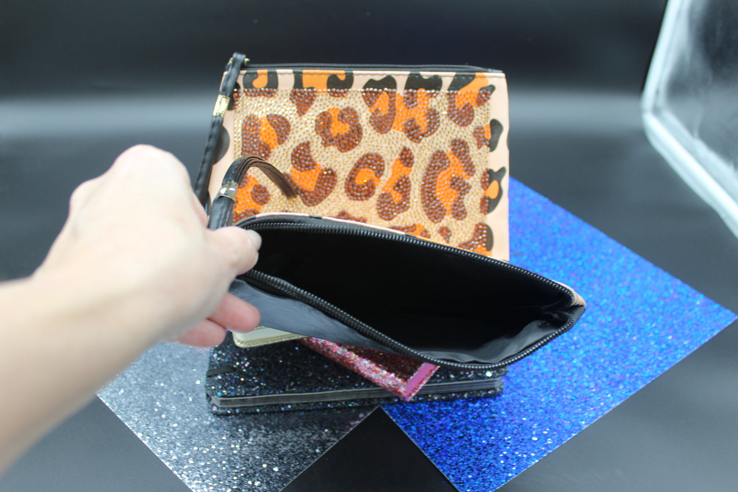 Gorgeous Animal Print Handbag Clutch Purse (2) / Makeup Bag / Art Wristlet Sealed