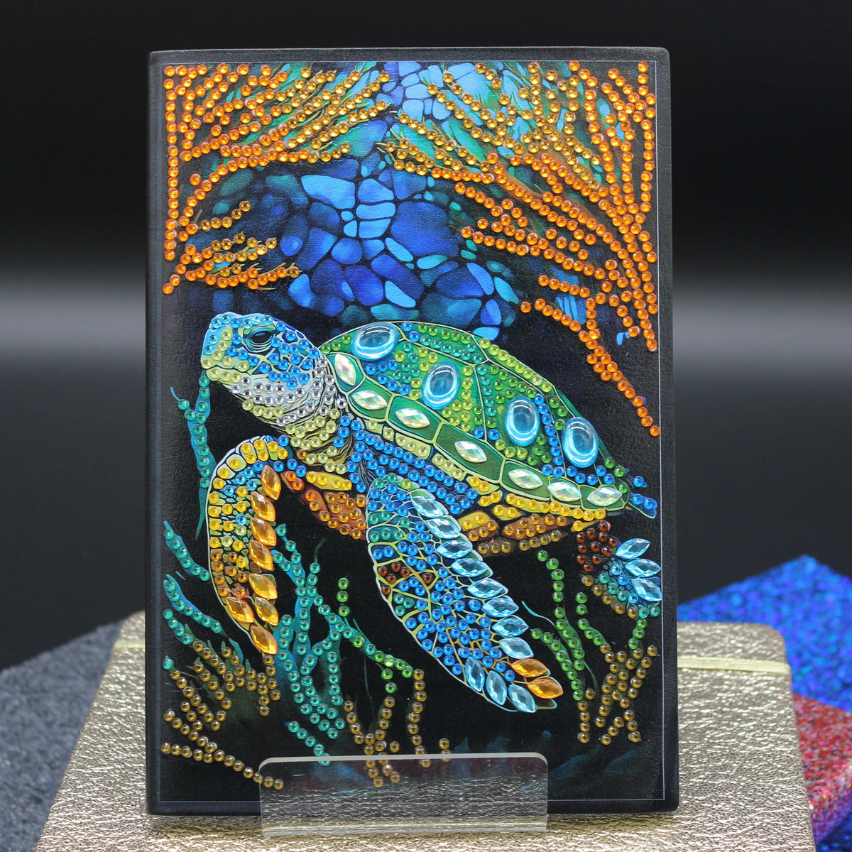 Diamond Art Journal with Beautiful Majestic Sea Turtle among Flowing Sea Grass