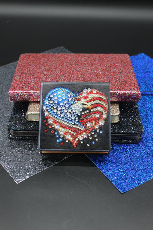 Diamond Art Paper Notepad Holder with Red White and Blue Eagle