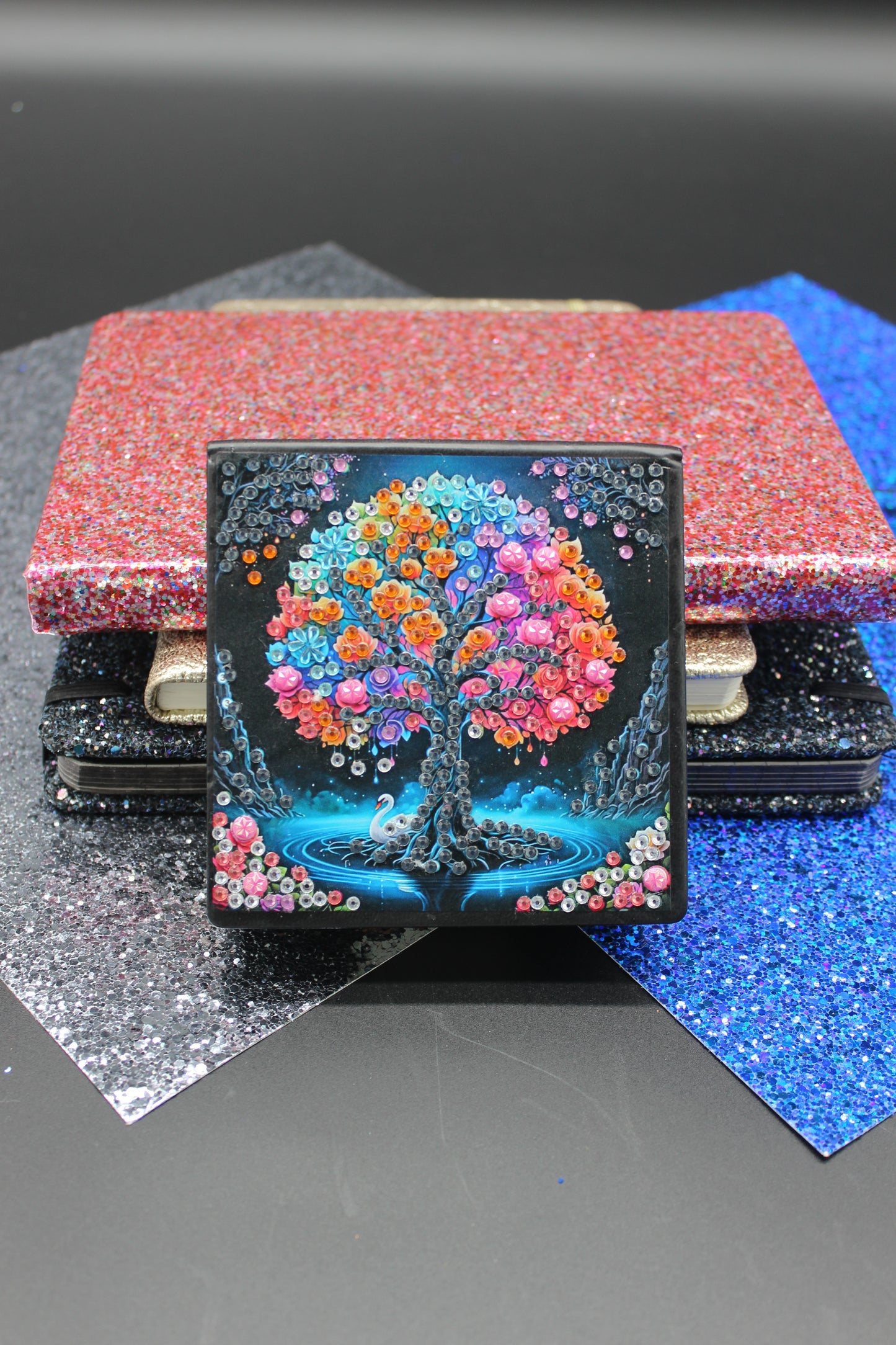 Diamond Art Paper Notepad Holder with Vibrant Tree of Life