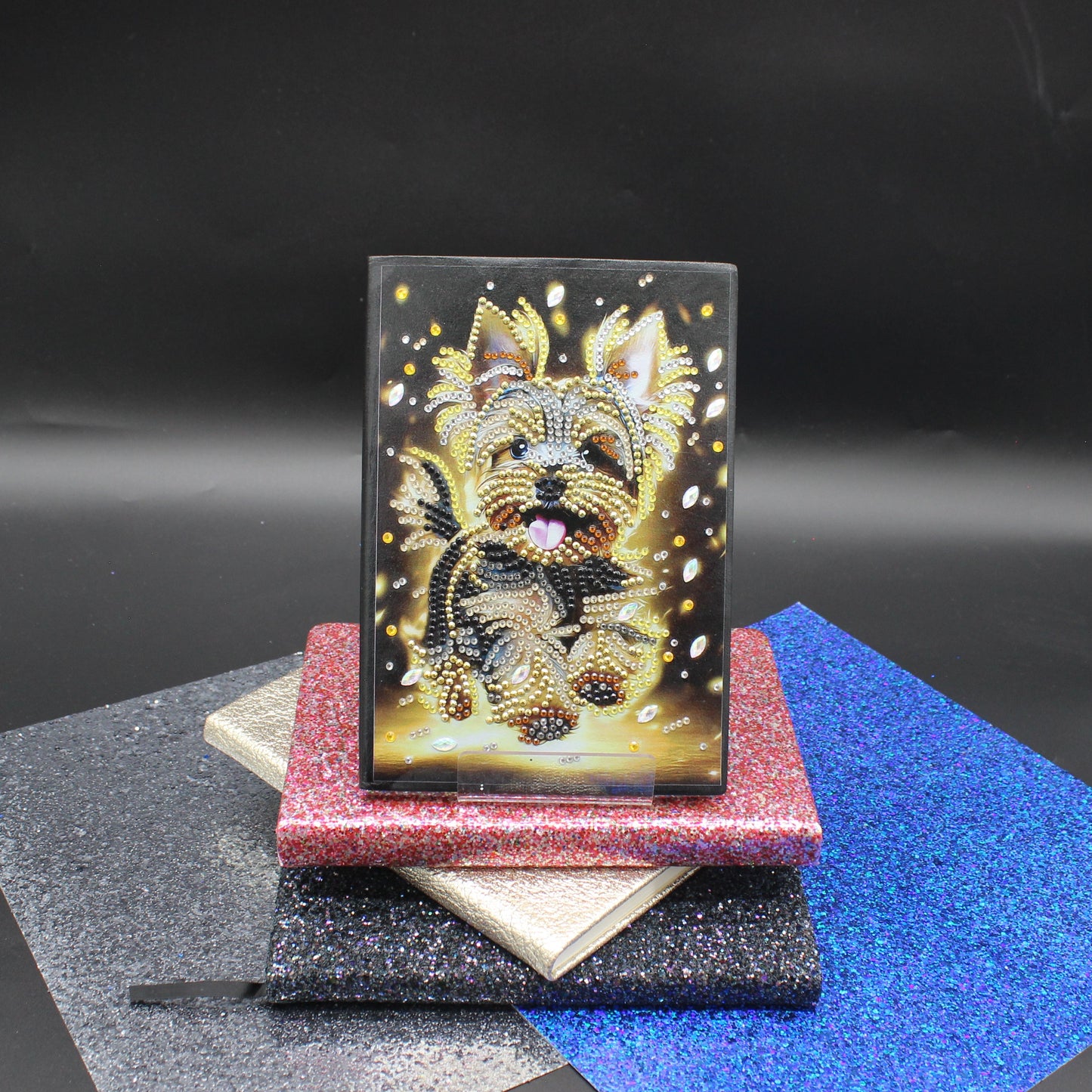 Diamond Art Journal with a Cute Little Yellow and Brown Yorkie