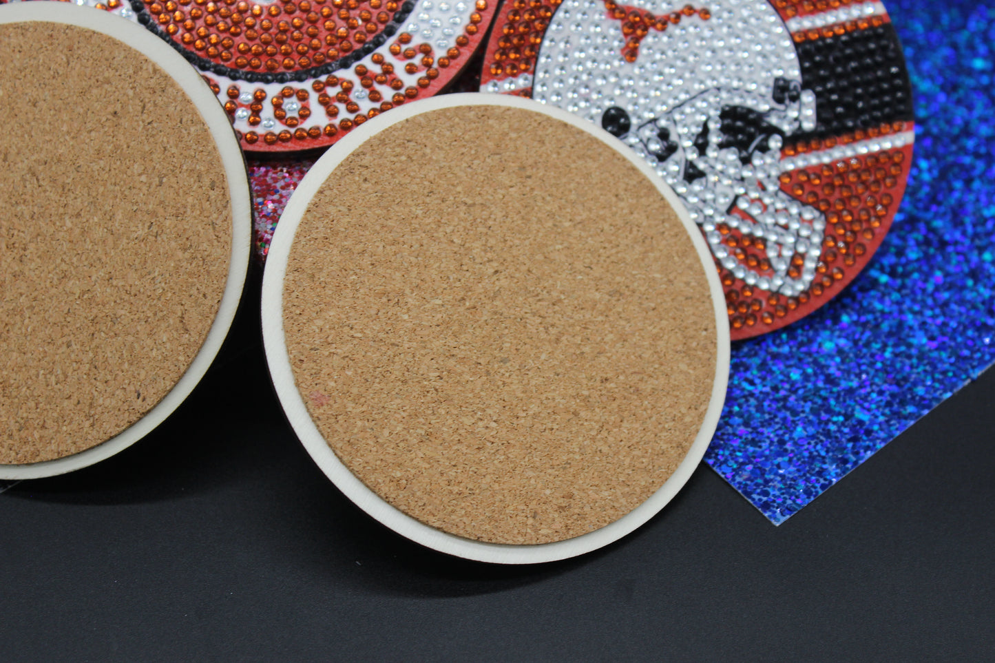 NCAA SEC University of Texas Diamond Art Coaster Set (8) Pieces and Wire Stand
