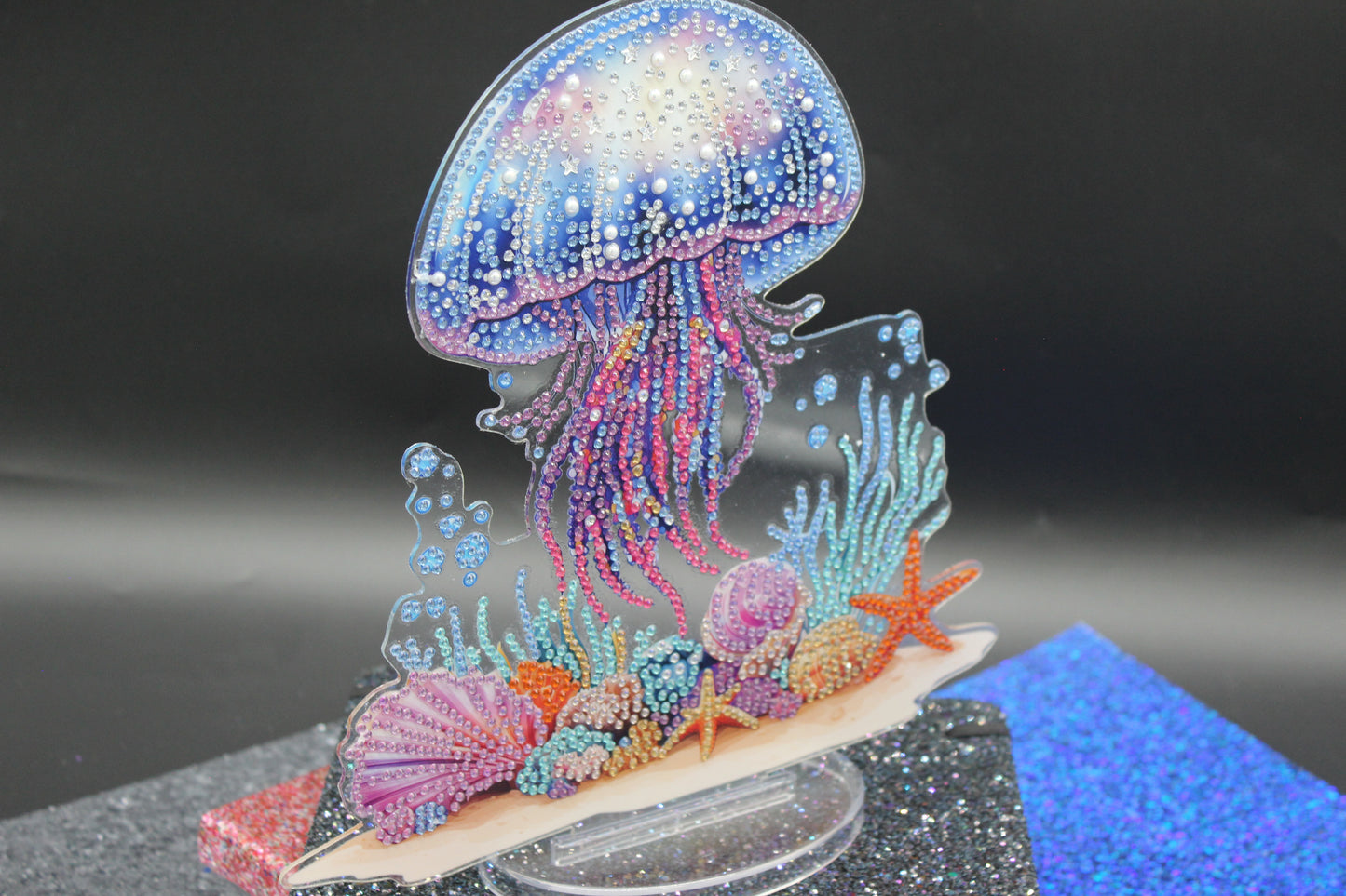 Diamond Art Table Topper Multi Colored Sea Jellyfish