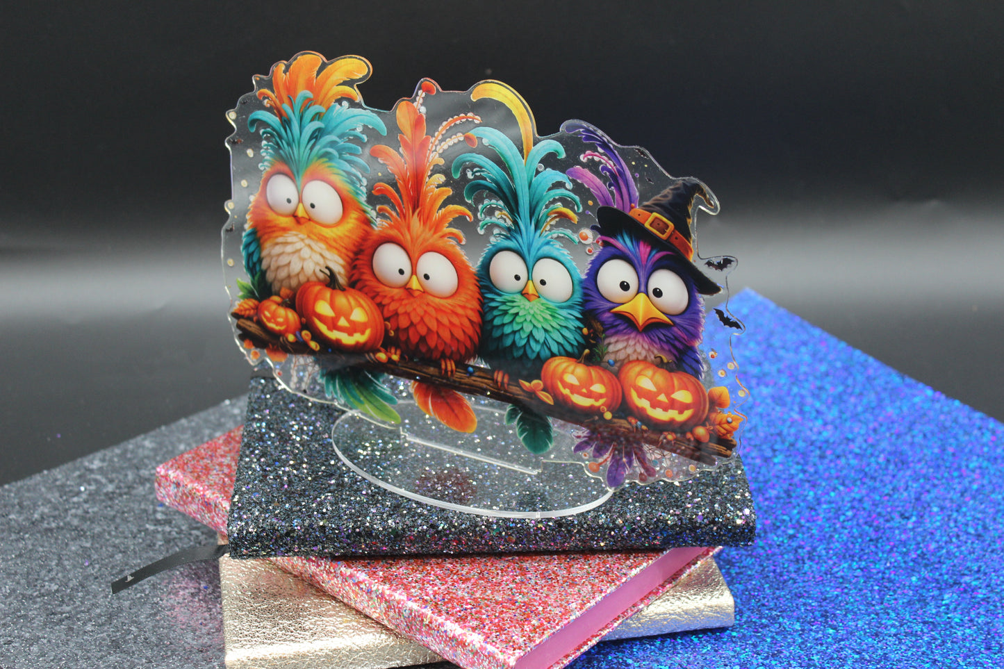 Cutest Little Diamond Art Table Topper featuring Dammit Birds in there Halloween Garb