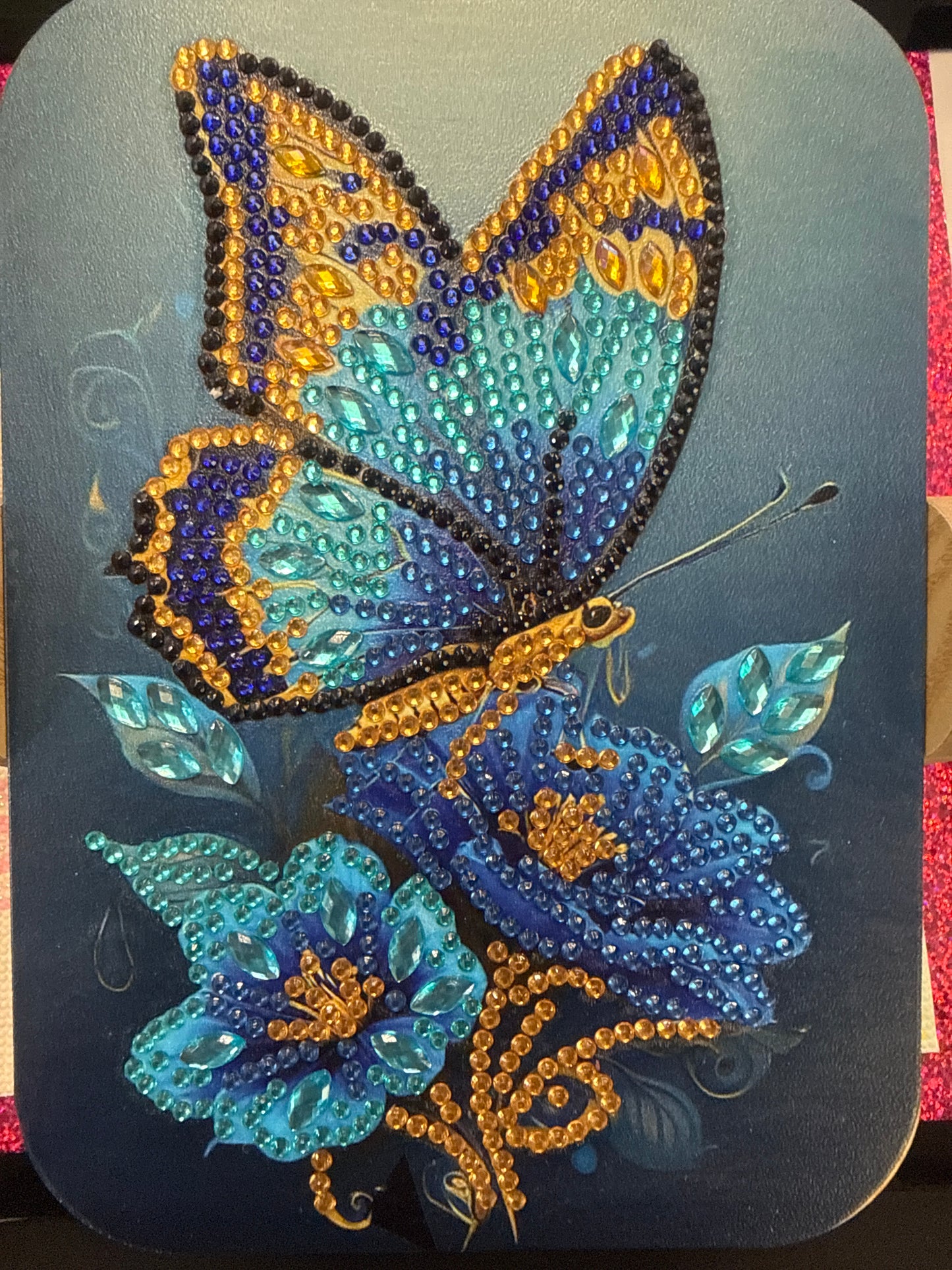 Diamond Art Multi Colored Butterfly Reversible Mirror