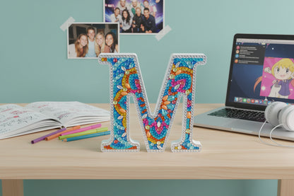 Wooden Craft Gem Diamond Art Letter M