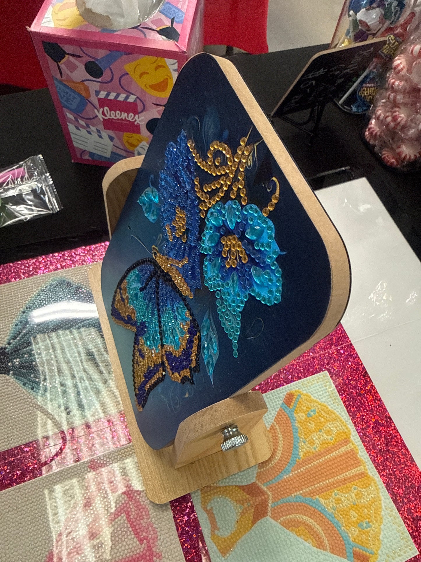 Diamond Art Multi Colored Butterfly Reversible Mirror