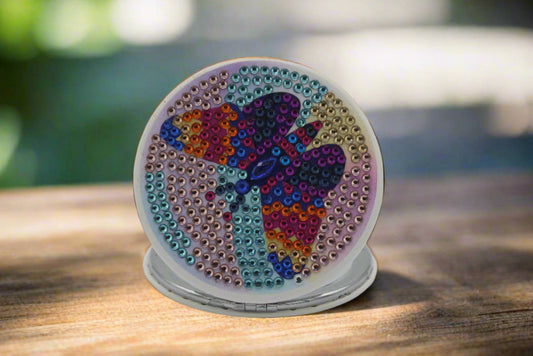 Butterfly Ensemble Round Compact Mirror.