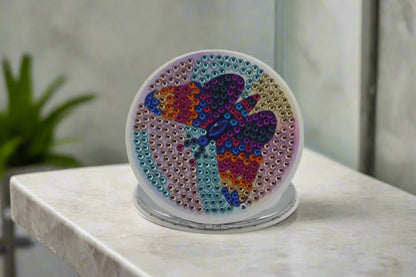 Butterfly Ensemble Round Compact Mirror.