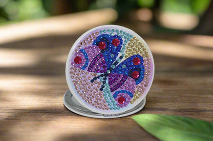 Butterfly Ensemble Round Compact Mirror