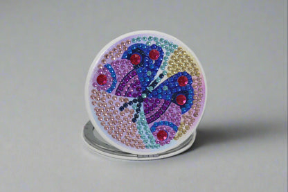 Butterfly Ensemble Round Compact Mirror