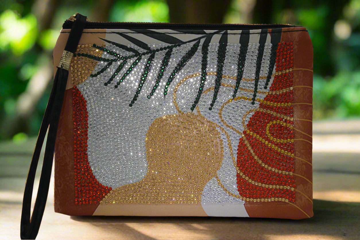 Gorgeous Traveling Tropical Clutch Purse / Makeup Bag / Art Wristlet