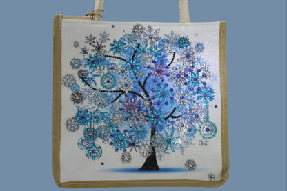 Jazzie Diamond Art Blue Flowery Canvas Bag