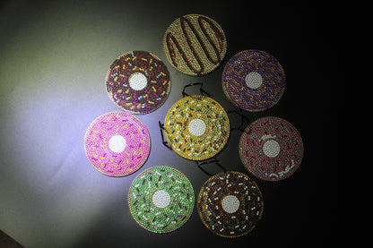 Multi-Color Diamond Art Donut Coasters