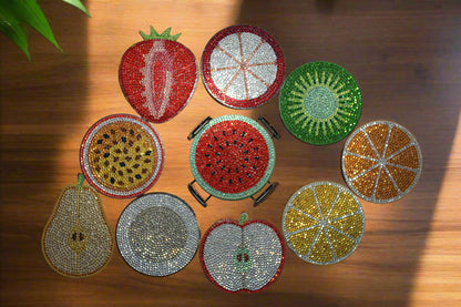 Fruit Diamond Art Coasters with Multiple Fruit Designs