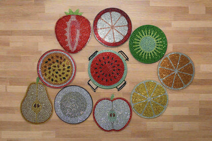 Fruit Diamond Art Coasters with Multiple Fruit Designs