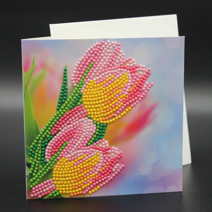 Gorgeous Pink and Yellow Tulips in Crystal Rhinestones.  Perfect for Saying Thank You.