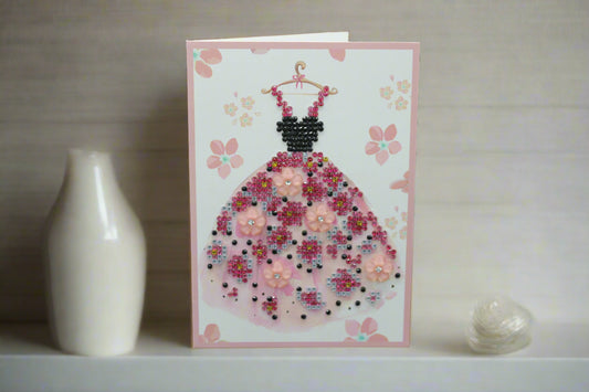 Card is Adorned with Absolutely Stunning Rhinestones Featuring an Oh So Special Dress. Perfect for Birthday or Anyone Who Loves an Ultra Cool Card.